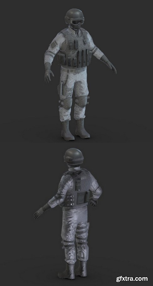 Police Special Force Officer 3D Model