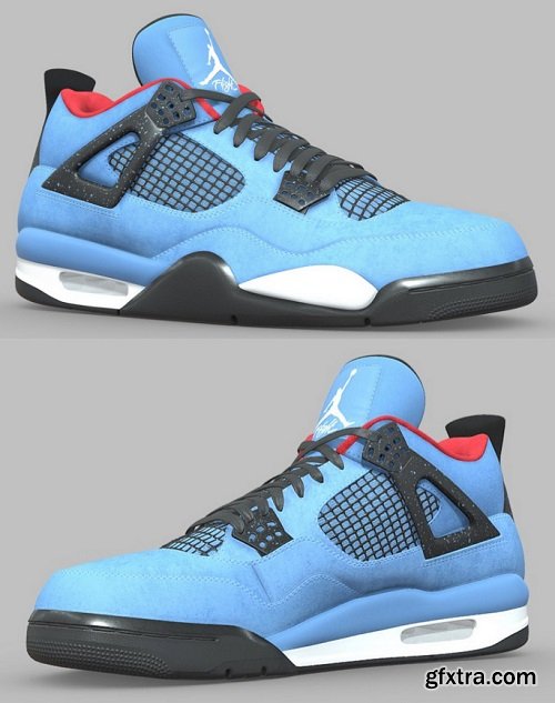 Jordan 4 Travis Scott 3D Model