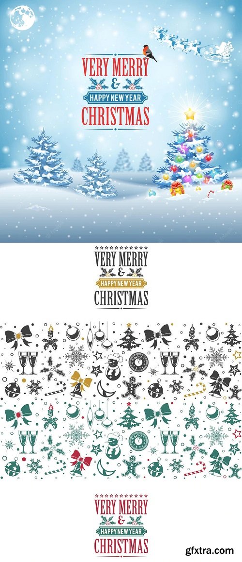 Christmas and new year background