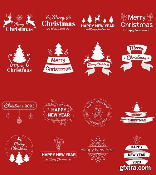 Christmas lettering badge/label collection