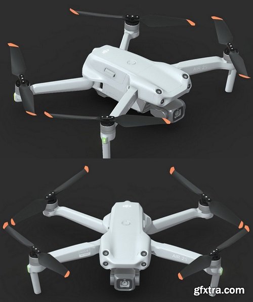 DJI Air 2S PBR Realistic 3D Model