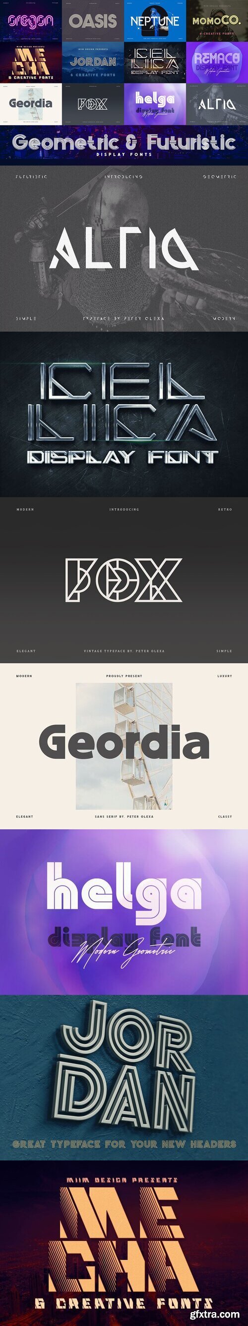 CreativeMarket - 12 Geometric & Futuristic Fonts 10868510