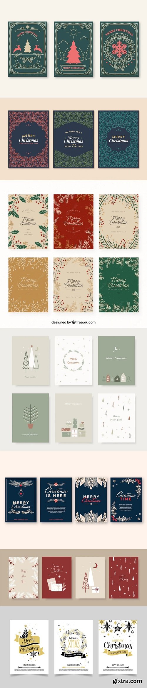 Set of christmas cards