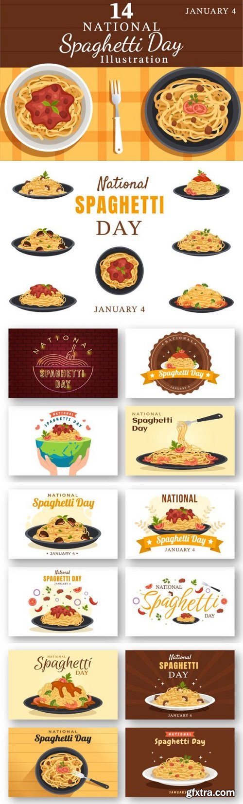 14 National Spaghetti Day Illustration