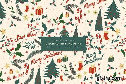 Bright Christmas Print UXVVNE4