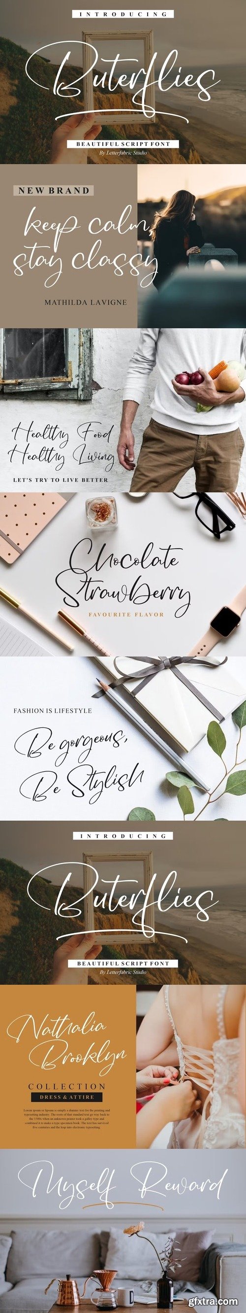 Buterflies script font