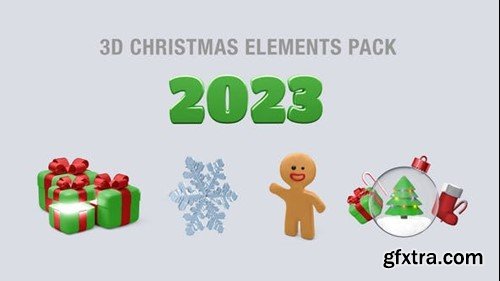 Videohive 3D Christmas Elements Pack 41460568