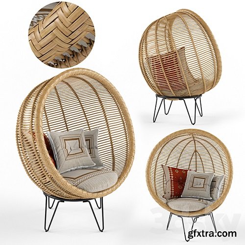 Round rattan cocoon chair