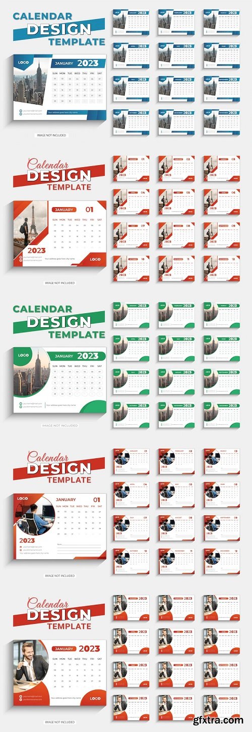 Stylish desk calendar design template for new year 2023