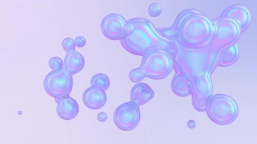 Videohive - Abstract pearly iridescent metaball bubble shape floating in slow motion - 41148658 - 41148658