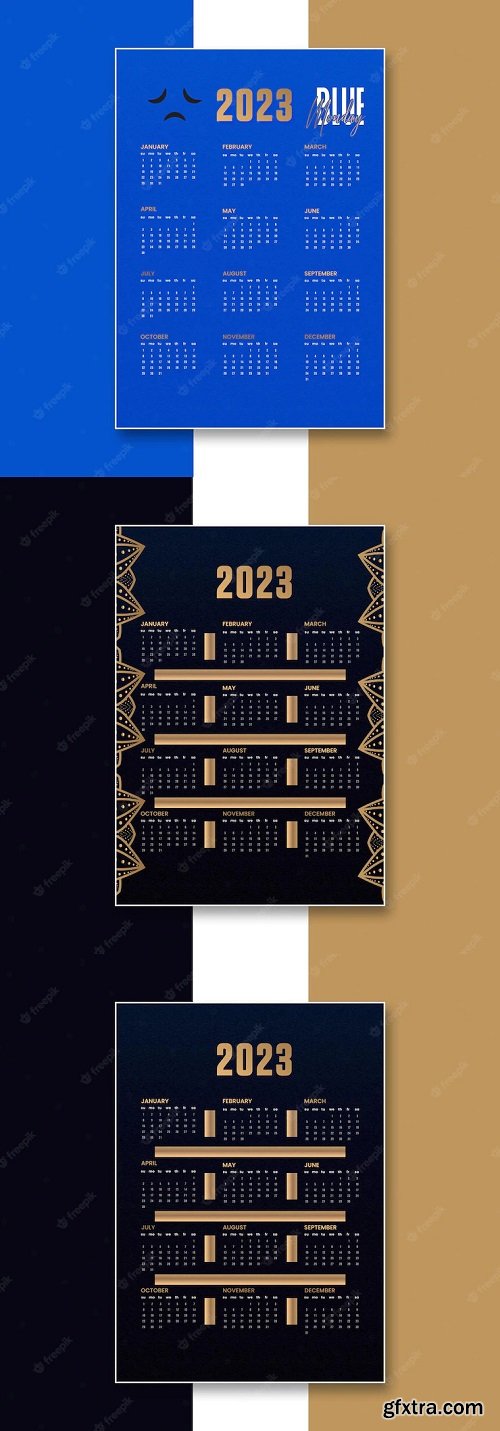 Modern 2023 annual calendar template