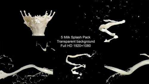 Videohive - Milk Splash Pack Transparent Background Vol 1 - 41149157 - 41149157