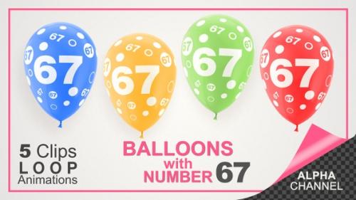 Videohive - Colorful Helium Air Balloons With Number-67 - 41149271 - 41149271