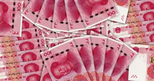 Videohive - Chinese yuan Renminbi 100 banknotes in a fan mosaic pattern 3d loop - 41150073 - 41150073