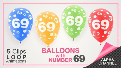 Videohive - Colorful Helium Air Balloons With Number-69 - 41150099 - 41150099