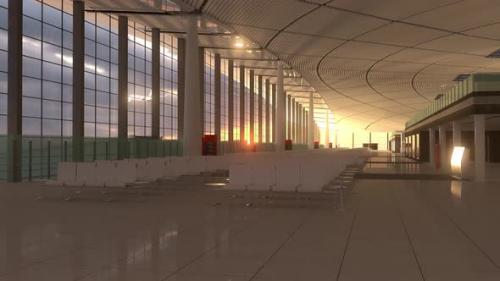 Videohive - Airport Terminal Lounge With Airplane - 41150268 - 41150268