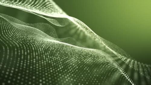 Videohive - Particles Wave Flow Background Light Green - 41150463 - 41150463