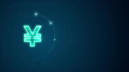 Videohive - Blue digital money LOGO with line connection with futuristic icon technology abstract background - 41150600 - 41150600