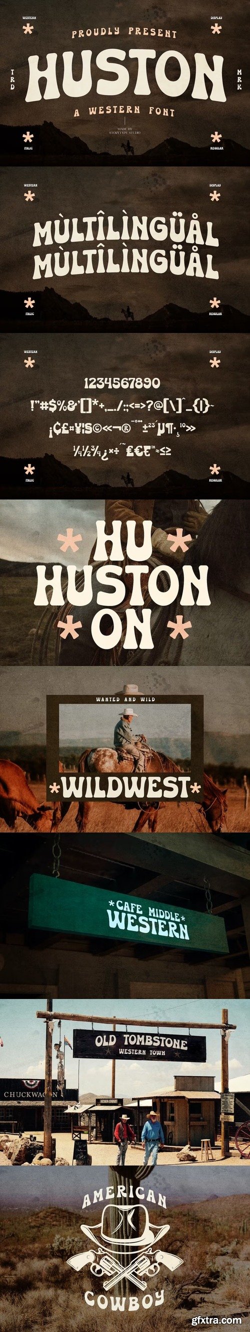 Huston western font