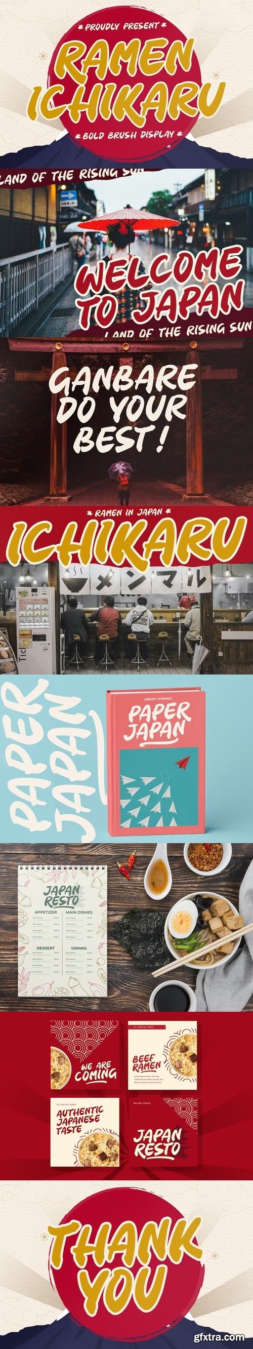 Ramen ichikaru bold brush display font