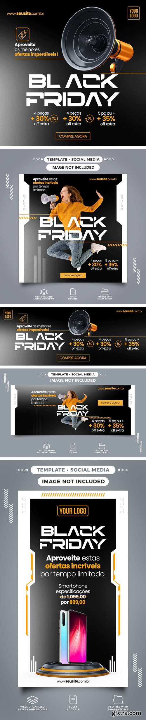 Black Friday - 5 Social Media PSD Templates Collection