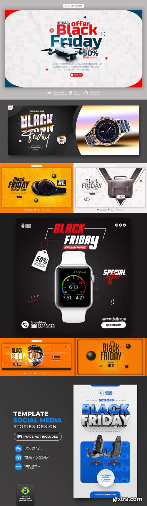 Black Friday - 15 Modern Web Banners PSD Templates [Vol.2]