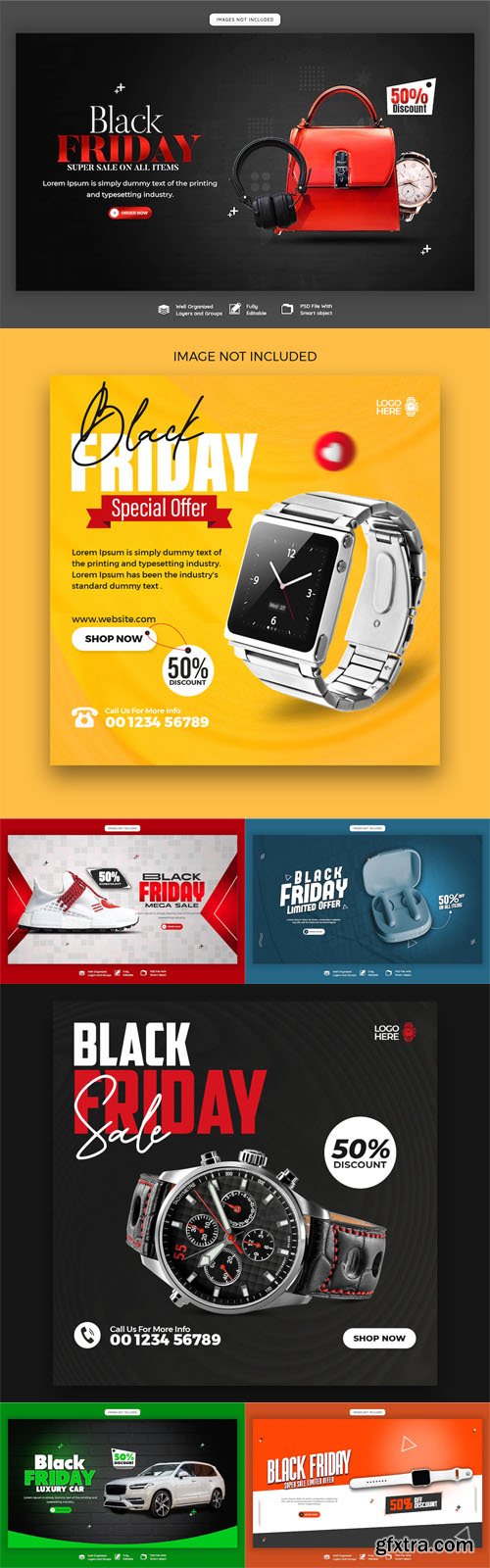 Black Friday - 15 Modern Web Banners PSD Templates [Vol.2]