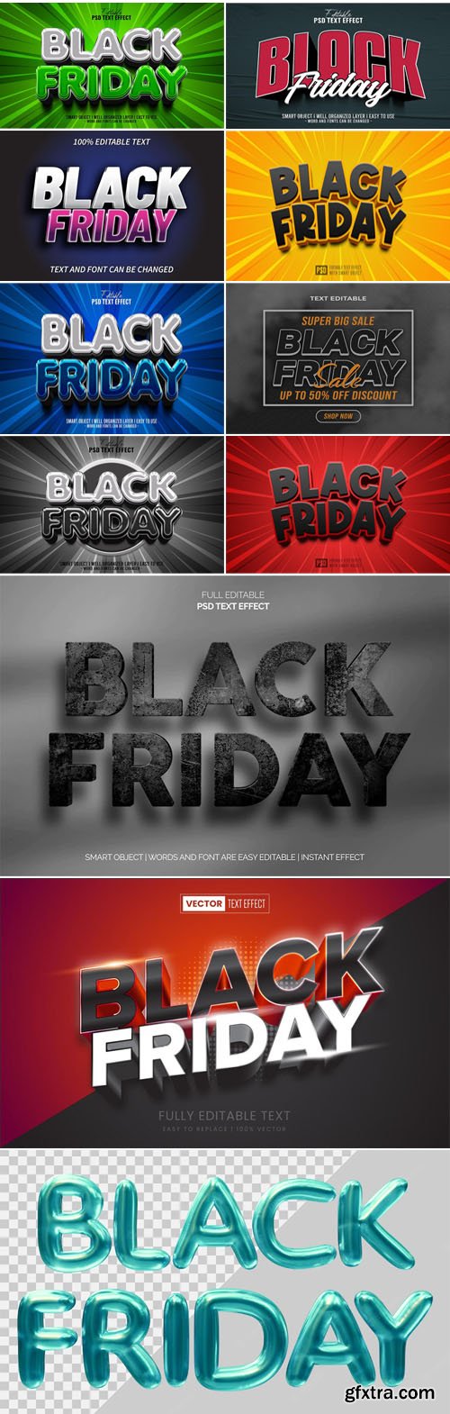 20+ Modern Black Friday 3D Text Effects for Photoshop & Illustrator[Vol.2]