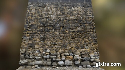 Stone wall slice scan 3D Model