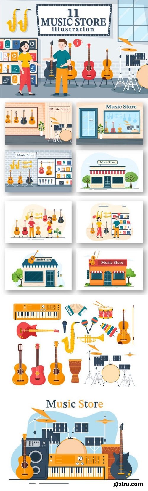 11 Music Shop Illustration