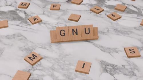 Videohive - GNU word on scrabble - 41709745 - 41709745