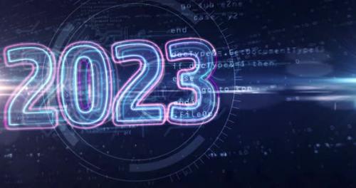 Videohive - 2023 year abstract loopable 3d tunnel - 41499273 - 41499273