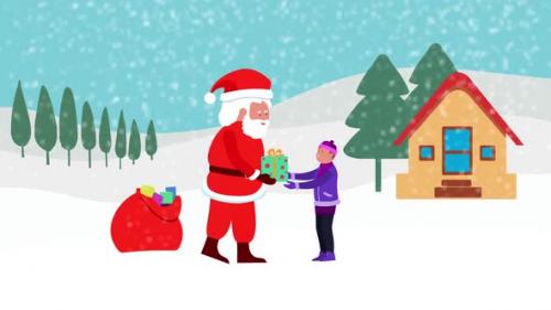 Videohive - Santa Claus Giving Gift - 41501660 - 41501660