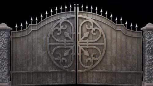 Videohive - metal fence opening animation effect - 41671942 - 41671942