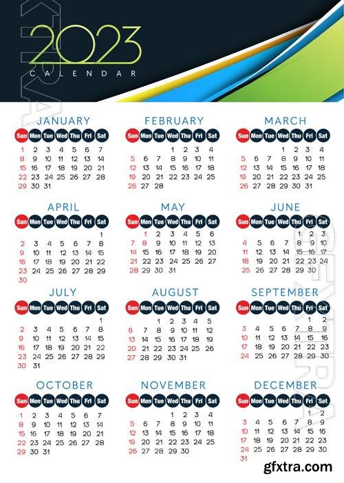 2023 calendar year vector illustration vol 3