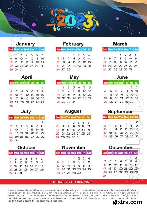 2023 calendar year vector illustration vol 2