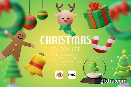 Christmas 3D Icon Set Q636WZJ