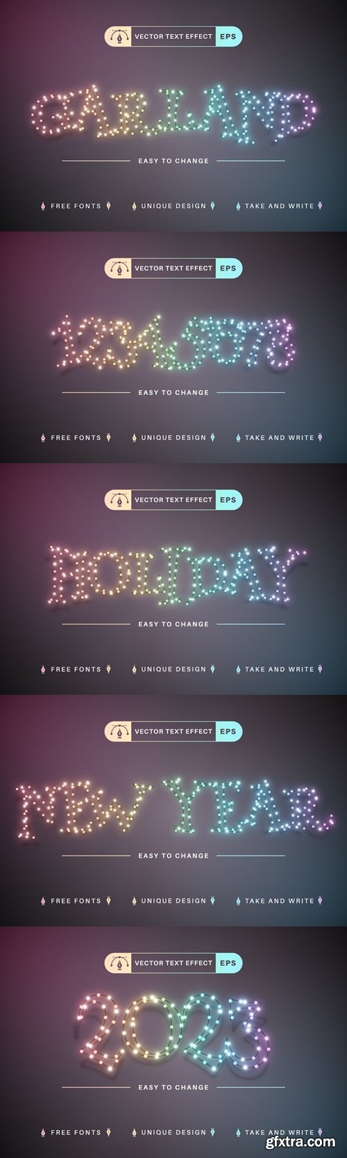 Garland - Editable Text Effect, Font Style U7AA3KB