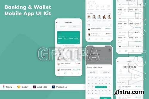 Banking & Wallet Mobile App UI Kit MTLN37X