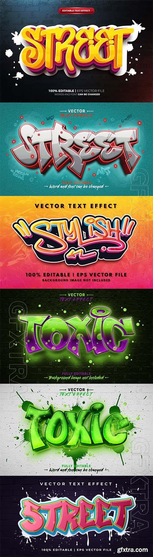 Street graffiti 3d editable vector text effect style