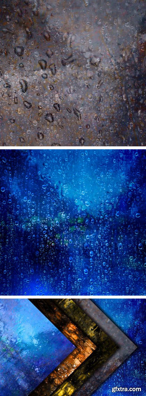 5 Rain Backgrounds on a Glass