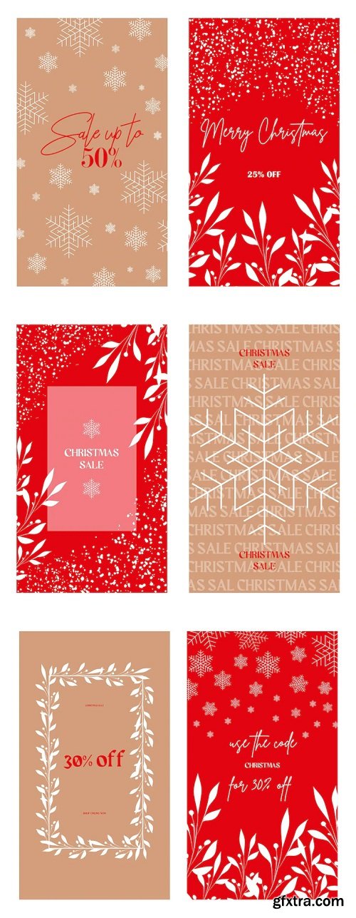 Christmas instagram post stories templates pack