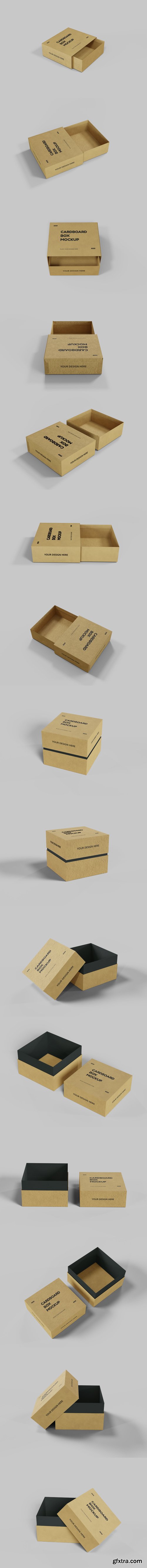 Cardboard paper drawer box packaging mockup - 15PSD