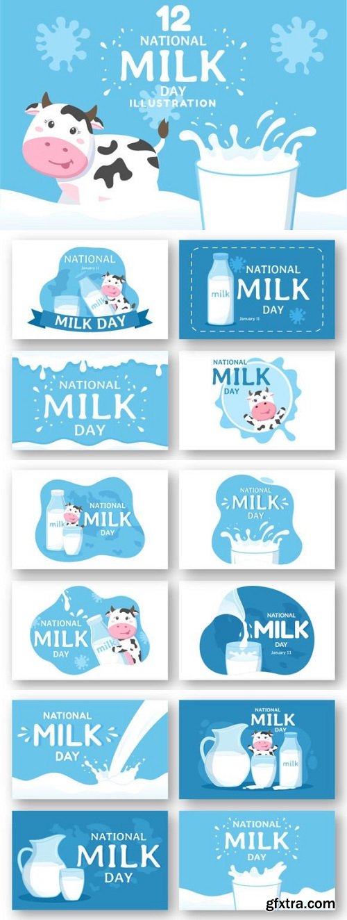 12 Happy Milk Day Illustration