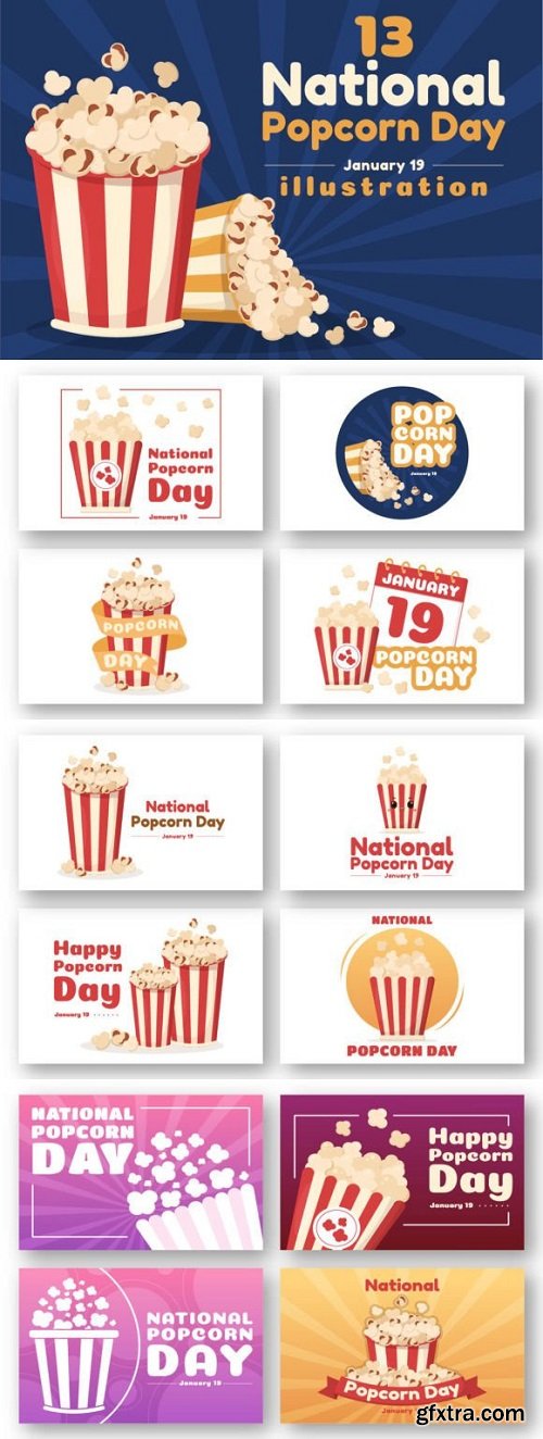 13 National Popcorn Day Illustration