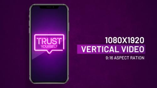 Videohive - Trust Yourself neon sign vertical video - 41686627 - 41686627