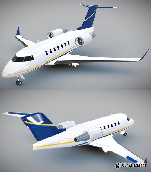 Bombardier Challenger 600 business jet 3D Model