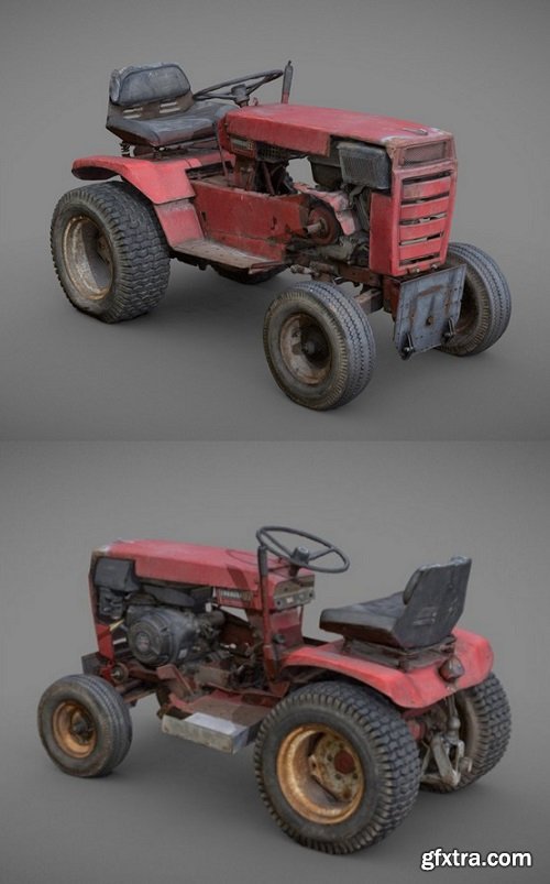 Vintage Garden Tractor 3D Model