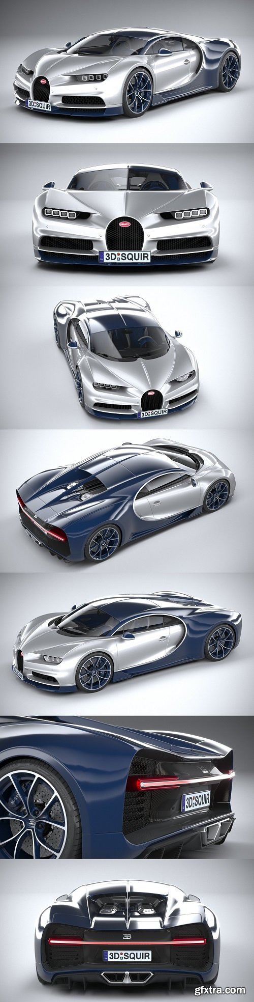 Bugatti Chiron 2020 3d model