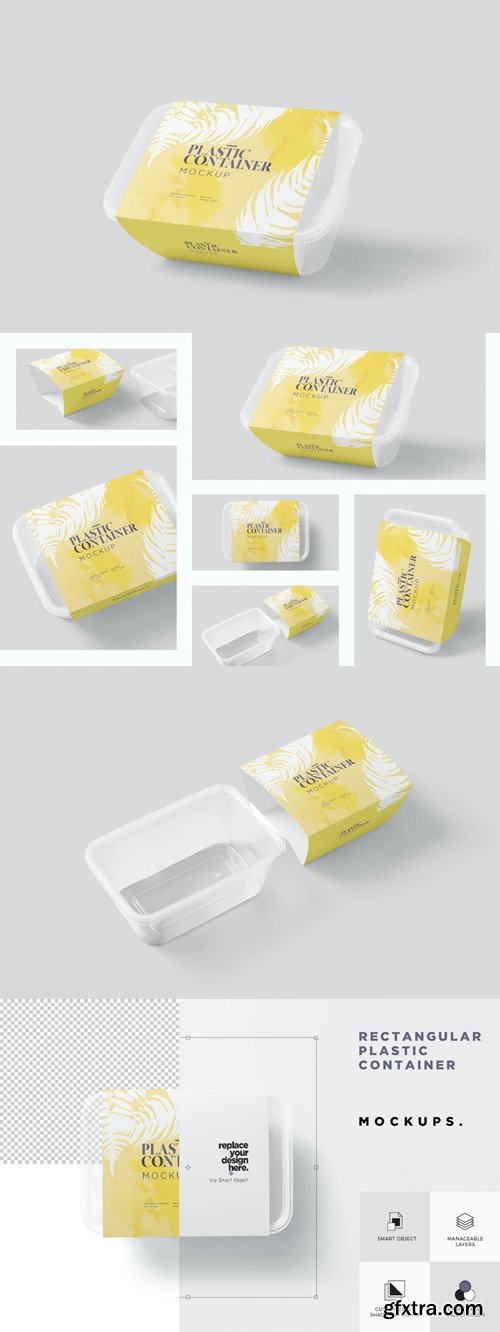 Plastic Food Container Sleeve Mockups WJX6PS5